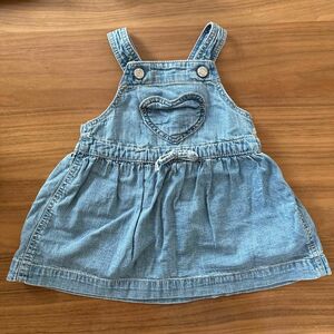 【新品】babyGap ウォッシュウェル ハート デニム サロペットスカート　80