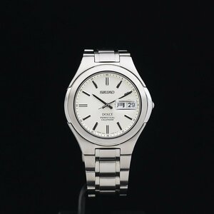 美品 SEIKO セイコー ドルチェ パーペチュアルカレンダー SACN001 8F33-0030 チタン メンズ 年差クォーツ シルバー 定価8.6万