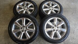 アルファード等にクラウンアニバーサリー純正18x8J ET50 ヨコハマアイスガードIG60 225/55R18 4本セット 間に合わせ程度