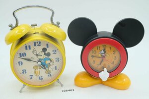 【z25403】Disney Time ディズニータイム ミッキーマウス 目覚まし時計 2点セット ジャンク 格安スタート