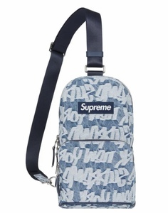 【新品】Supreme Fat Tip Jacquard Denim Sling BagCOLOR/STYLE：Blue