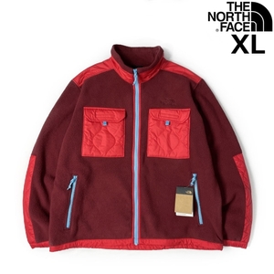 1円～!売切!【正規新品】THE NORTH FACE◆ROYAL ARCH FULL-ZIP JACKET フリース ボア キルティング US限定 肉厚 キャンプ(XL)赤 181024-85