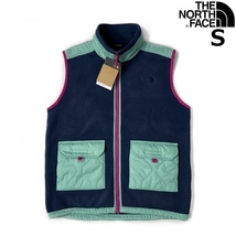 1円～!売切!【正規新品】THE NORTH FACE◆ROYAL ARCH VEST フリース ベスト キルティング US限定 肉厚 アウトドア(S)紺 緑 181024-60_画像1