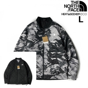 1円～!売切!【正規新品】THE NORTH FACE◆JESTER JACKET 中綿ジャケット キルティング リバーシブル ダウン US限定(L)黒 総柄 190122-80