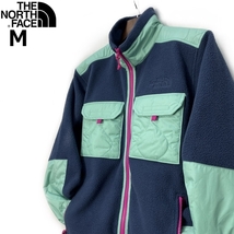 1円～!売切!【正規新品】THE NORTH FACE◆ROYAL ARCH FULL-ZIP JACKET フリース ボア キルティング US限定 肉厚 防寒(M)緑 紺 181024-85-c_画像2