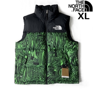 1円～!売切!【正規新品】THE NORTH FACE◆1996 RETRO NUPTSE VEST ダウンベスト US限定 ヌプシ 2023最新 防寒(XL)緑 黒 総柄 190122-115