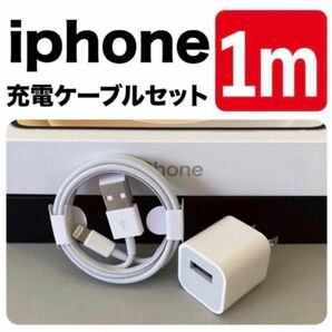 iPhone充電器 ライトニングケーブル 1m充電器 セット アダプター付き