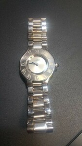 カルティエ Cartier Quartz レディース腕時計 130000C 001020 ラウンド ローマン シルバーカラー 純正ベルト