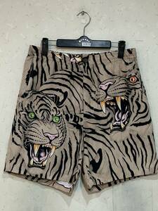 ※WACKO MARIA ワコマリア TIM LEHI HAWAIIAN SHORTS タイガー総柄 アロハ ハーフ ショート レーヨンパンツ 日本製 S BJBD.A