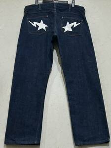 * A Bathing Ape A BATHING APE Star paint Denim pants dark blue M BJBD.A