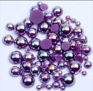  half lamp pearl purple AB 5. ball-room dancing dress rhythmic sports gymnastics baton twirling ballet. costume . Leotard equipment ornament deco 