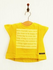 ap8197 ○送料無料 新品 BREEZE ブリーズ ベビー フレンチ袖 Tシャツ サイズ80 イエロー クルーネック プリント オーバーサイズ カジュアル