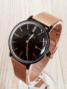 ot1603 0 free shipping new goods ADEXEateks2043A-T04 wristwatch 33. Gold black Date mineral glass quarts regular price 8,888 jpy 