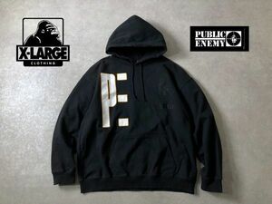 X-LARGE x Public Enemy●コラボ ターゲットプリント スウェット パーカー●エクストララージ x パブリックエネミー