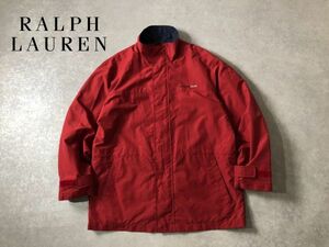 RALPH LAUREN CHAPS●ロゴ刺繍 TECH系ブルゾン ジャケット●ラルフローレン●レッド