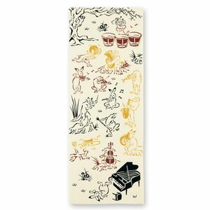 Miyamoto-Towel kenema 日本製 注染 手ぬぐい 35×90cm 鳥獣戯画 オーケストラ 50157