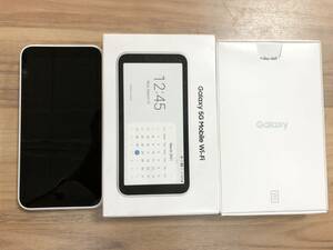 ②☆判定〇初期化済み☆Samsung サムスン SCR01 KDDI Galaxy 5G Mobile Wi-Fi ホワイト 動作品 ポケット型 モバイルWiFi