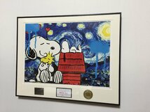 DEATH NYC 額付き 世界限定100枚 アートポスター SNOOPY スヌーピー The Starry Night ヴァンゴッホ 可愛い 現代アート_画像3