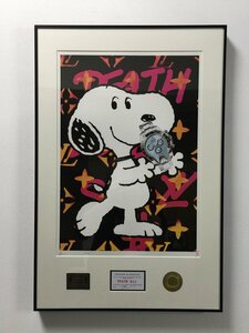 DEATH NYC 額付き 世界限定100枚 アートポスタ スヌーピー SNOOPY ロレックス ROLEX ルイヴィトン LV Louis Vuitton 黒 現代アート