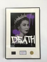 DEATH NYC 額付き 世界限定100枚 アートポスター エリザベス女王 王冠 バンクシー Banksy 紫 現代アート_画像1