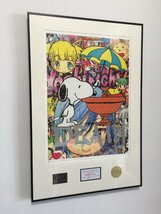 DEATH NYC 額付き 世界限定100枚 アートポスター SNOOPY スヌーピー 傘 可愛い 現代アート_画像3