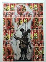 DEATH NYC 額付き 世界限定100枚 アートポスタ Disney Mickey 黒 風船 切手 現代アート_画像6