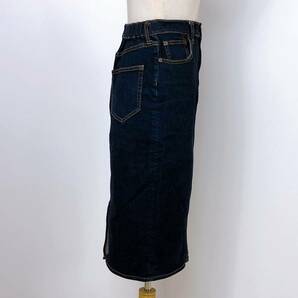 Y0405 美品 JEANASIS ジーナシス レディース ボトムス タイトスカート 膝丈 ロング丈 デニム Fサイズ フリーサイズ 綿 コットン カジュアルの画像4