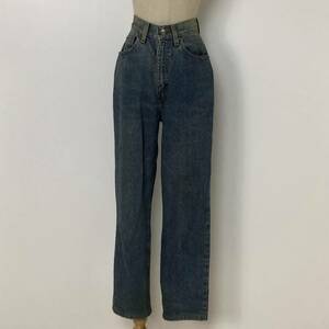 Y0577 Levi's レディース ボトムス ジーンズ ロング丈 厚手 ジッパー 7インチ 水色 綿100% デニム カジュアル シンプル おしゃれ 春秋 