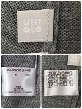 Y0439 UNIQLO ユニクロ レディース トップス チュニック 七分袖 薄手 Sサイズ グレー 灰 綿100% コットン インナー シンプル カジュアル_画像10