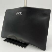 1円【新品未使用】DIOR ディオール セカンドバッグ クラッチバッグ ポール レザー ビジネス レディース メンズ ブラック 千鳥柄_画像1