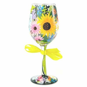 ロリータ LOLITA ワイングラス WILDFLOWERS ワイルドフラワーズ GLS11-5526S ひまわり 向日葵 プチギフト お祝い 新品