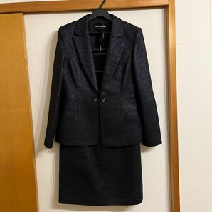 【超美品】miss ashida ミスアシダ 黒色ツィードジャケットスカート上下スーツ Mサイズ 式典にもOK 芦田多恵