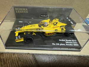 ミニチャンプス 1/43 Jordan Honda EJ12 2002 Suzuka The 5th place Takuma Sato 佐藤琢磨 鈴鹿 日本GP 5位 ジョーダン Suzuka Legend