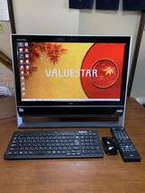 【中古】NEC VＮ370JS6B 黒/Win10/B830 1.8G/4G/1T/光沢21.5W/DVD/TV/動作確認済/AC KB MS RC付属/一体型パソコン _画像1