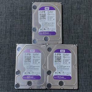 【動作品】Western Digital 3.5 S-ATA(SATA) 2TB×3 (合計6TB）WD20PURX　ハードディスク