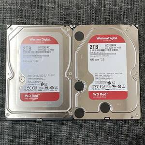 2台【正常/動作確認済】WD Red WD20EFRX 3.5 S-ATA(SATA) 2TB（2000GB）×2 計4TB ハードディスク HDD