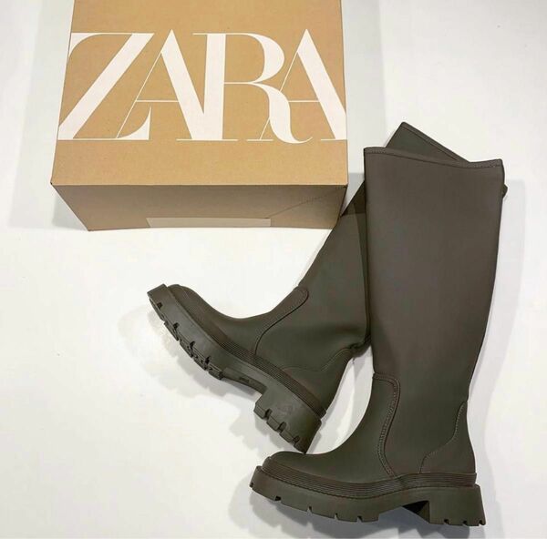 ZARA 新品未使用　ブーツ　ロングブーツ　ラバーブーツレインブーツ