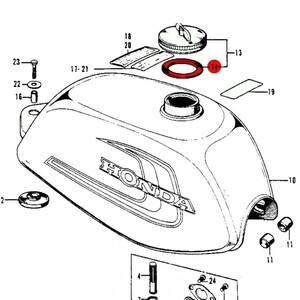 HONDA タンクキャップ　パッキン　純正　新品　モンキー　z50 c72 cb93 ホンダ　ガスケット　ゴム　フューエルコック　タンク　4l 5l