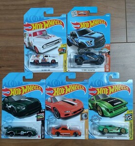 ホットウィール 5台セット マツダ RX-7 (FD) マツダRX-7 (SA22C) ベントレー コンチネンタル GT3 フォード F-100 F-150 ラプター 開封品