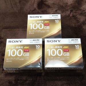 送料無料 SONY ３０枚 10BNE3VEPS2 BD-RE XL 100GB ブルーレイディスク 10枚×３パック 　大容量　BDXL対応 bdxl くり返し録画 ソニー