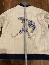 テーラー東洋　港商　souvenir jacket 別珍　スペシャル　スカジャン　white eagle x roaring tiger M tt14482 訳アリ_画像8