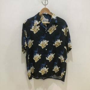 WACKOMARIA ワコマリア 2017 S/S INVINCIBLE HAWAIIAN インビシブルハワイアン アロハシャツ 半袖 ネイビー S 630540