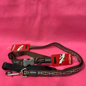新品 未使用 RedDingo カラー&リードセット ブラウン&ブルー ボーン柄 幅20mm プレゼントに!