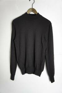 BEAMS F Beams 21 gauge mok neck wool knitted sweater 21-15-0642-872 dense brown Italy made 104N