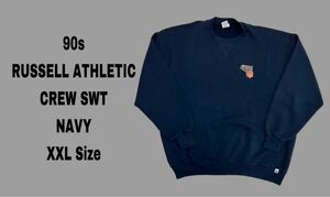 90s RUSSELL ATHLETIC ラッセルアスレチック SWOOSHトレーナー ネイビーXXL