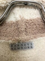 BARNEYS NEWYORK バーニーズニューヨーク レディース フード ポンポン付き ボーダー ボア ルームウェア ワンピース アイボリーベージュ_画像2