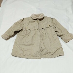  girl 100 reverse side boa jumper beige with defect 