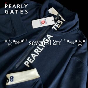 本物 新品 60007146 PEARLY GATESパーリーゲイツ/6(サイズLL)超人気 プレミアムウォームハーフジップ長袖シャツ 凄くカッコイイ！日本製