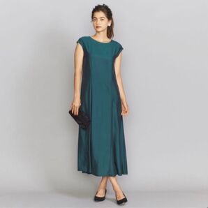 【未使用】BY DRESSバックボタンフレンチスリーブドレス
