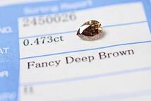 【１００円～】0.473ｃｔ 天然ダイヤ FANCY DEEP BROWN（ナチュラルカラー）I1 PSカット_画像2